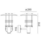 Outdoor wall lamps - Norlys Stockholm Wall lamp BIG 1xE27 IP54 Black 286B - product 2