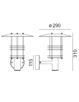 Norlys Stockholm Kinkiet BIG 1xE27 IP54 Czarny 286B - produkt 2