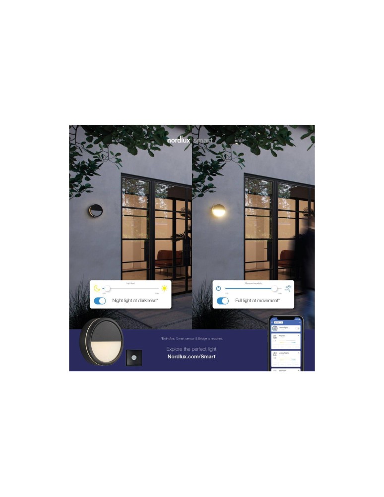 Outdoor wall lamps - NORDLUX Ceiling lamp Plafond round SMARTLIGHT 1x9.5W LED Black Aluminum 2019016003 - product kolory-swiatla.pl 10