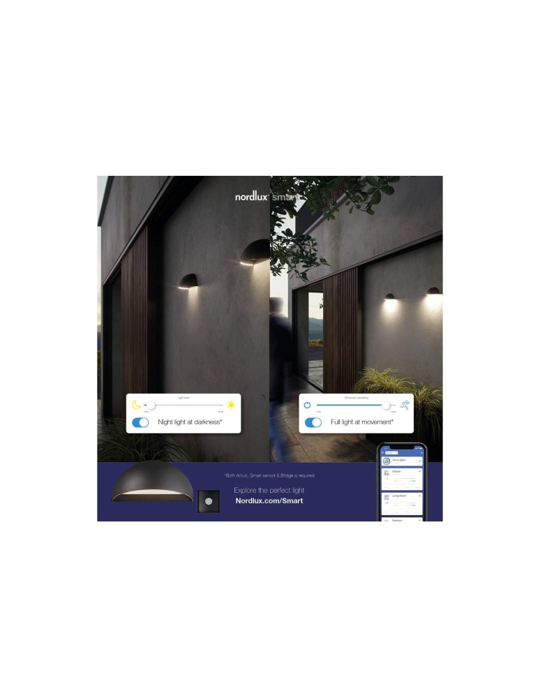 Outdoor wall lamps - NORDLUX SMARTLIGHT LED Aluminum Wall Lamp Black 2019001003 - product kolory-swiatla.pl 8