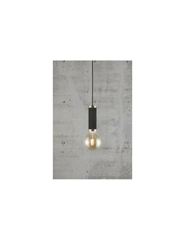 Pendant lamps bulbs - NORDLUX GALLOWAY Pendant Lamp E27 40W Metal Black/Brass 2011053003 - product kolory-swiatla.pl 2