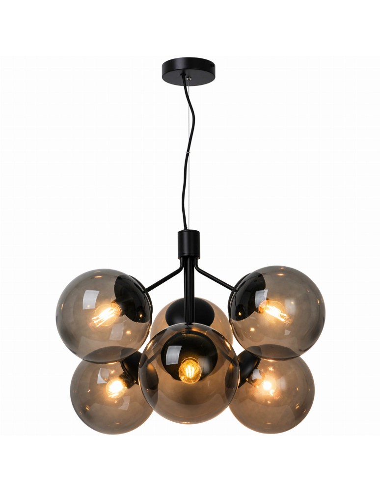 Pendant lamps spheres - NORDLUX Pendant Lamp IVONA 28W E27 Black Glass/Metal 2112163003 - product kolory-swiatla.pl 1