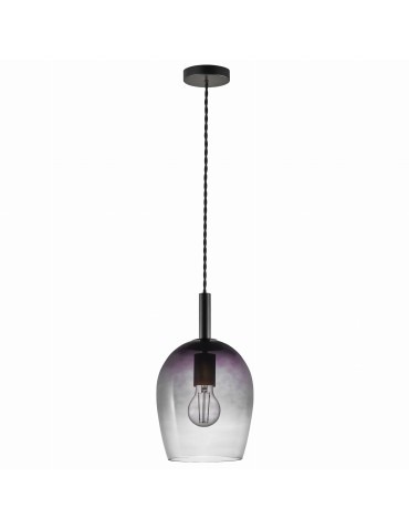 NORDLUX UMA 40W E27 Grey Glass/Metal Pendant Lamp 2112703047