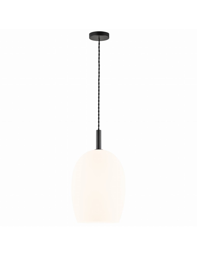 Scandinavian style pendant lamps - NORDLUX UMA 40W E27 White Glass/Metal Pendant Lamp 2112723001 - product kolory-swiatla.pl 1