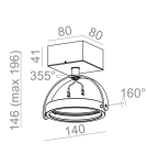 Wall lamps - Aqform CERES 111 Reflector plus spot AR111 14411-0000-T8-PH - product 2