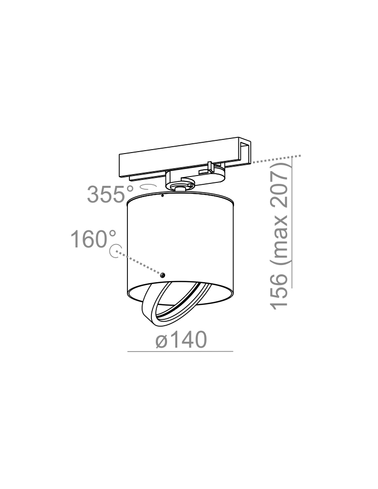 Lamps for 3-phase busbars - Aqform TUBA 111 track Reflector 16233-0000-T8-PH - product kolory-swiatla.pl 2