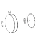 Lamps into the wall - Aqform LEDPOINT round LED wall lamp 4W 3000K 230V 36710-M930-D9-PH - product 2