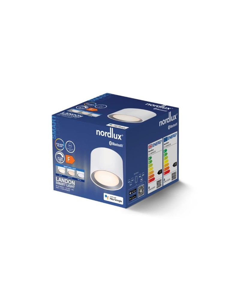 Bathroom ceiling lamps - NORDLUX Landon Smart 1xLED Metal White ceiling lamp 2110840101 - product kolory-swiatla.pl 4