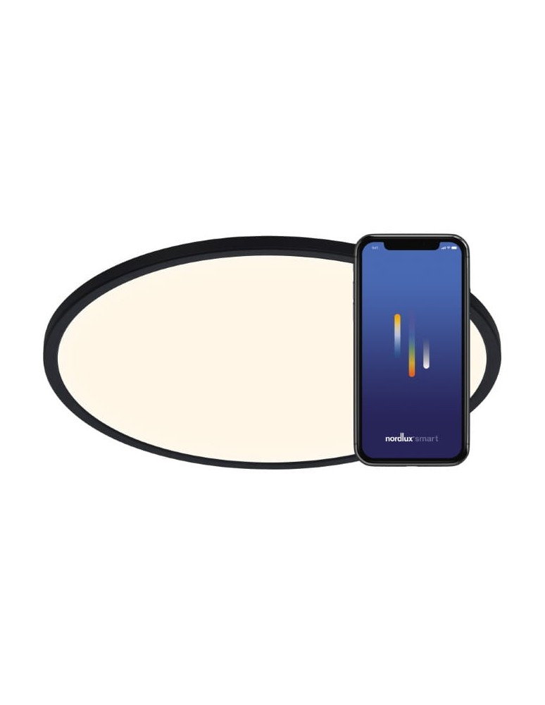 SMART interior lamps - NORDLUX OjaSmart ceiling lamp 1xLED Plastic Black 2015136103 - product kolory-swiatla.pl 1