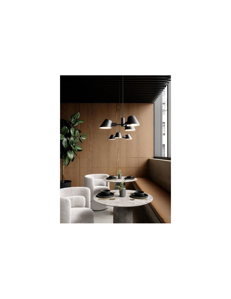 Scandinavian style chandeliers - DFTP by NORDLUX STAY Pendant Lamp E27 28W Aluminum Black - product kolory-swiatla.pl 6