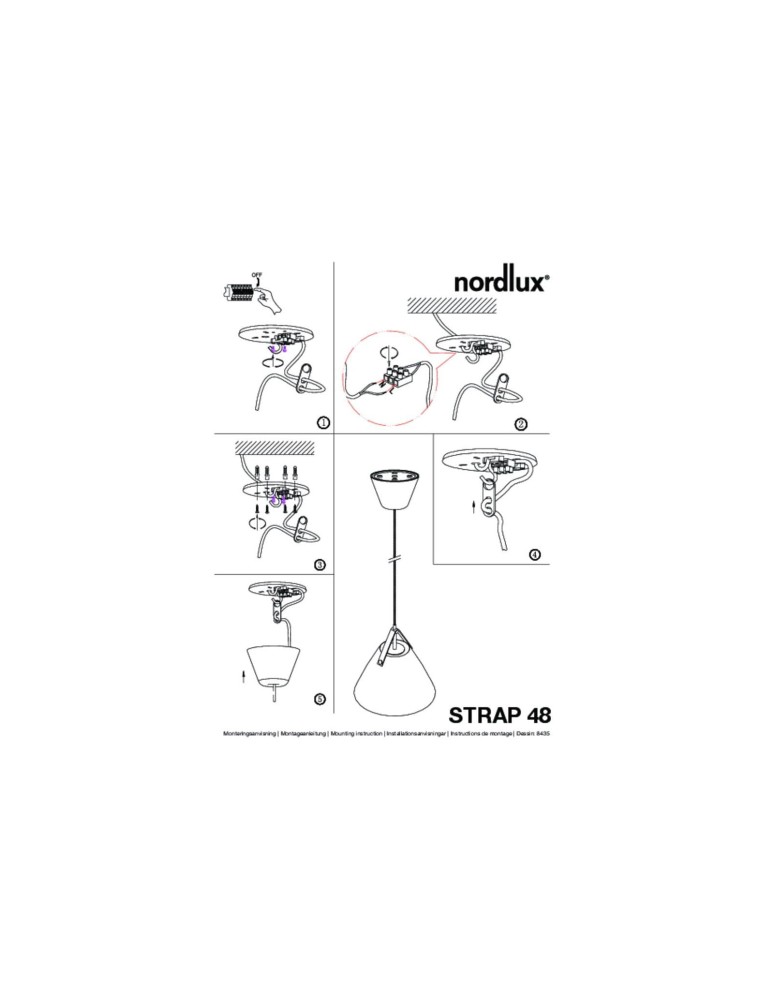 Scandinavian style pendant lamps - DFTP by NORDLUX STRAP Pendant Lamp E27 40W Metal Black - product kolory-swiatla.pl 14