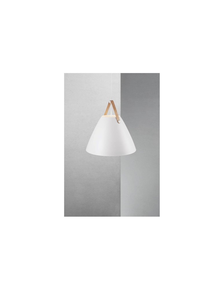 Scandinavian style pendant lamps - DFTP by NORDLUX STRAP Pendant Lamp E27 40W Metal White - product kolory-swiatla.pl 4