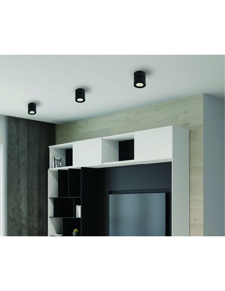 LED headlights - Orlicki Design Mone nero LED Ceiling 1x7W 3000K Black - product kolory-swiatla.pl 2