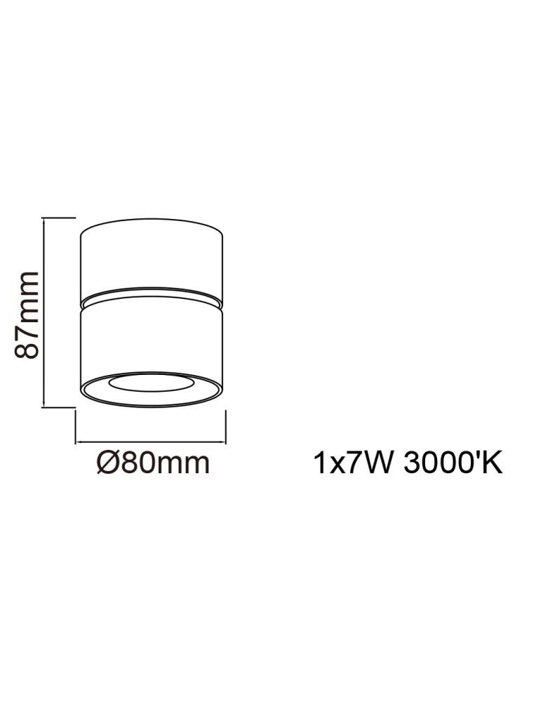 LED headlights - Orlicki Design Mone nero LED Ceiling 1x7W 3000K Black - product kolory-swiatla.pl 4