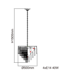 Glamour chandeliers - Orlicki Design Artico Pendant 4xE14 - product 2