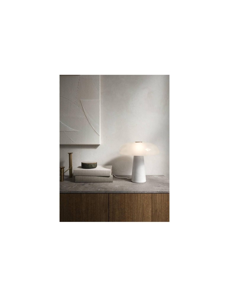 Scandinavian style table lamps - DFTP by NORDLUX GLOSSY Table Lamp E27 15W Marble Opal White - product kolory-swiatla.pl 4