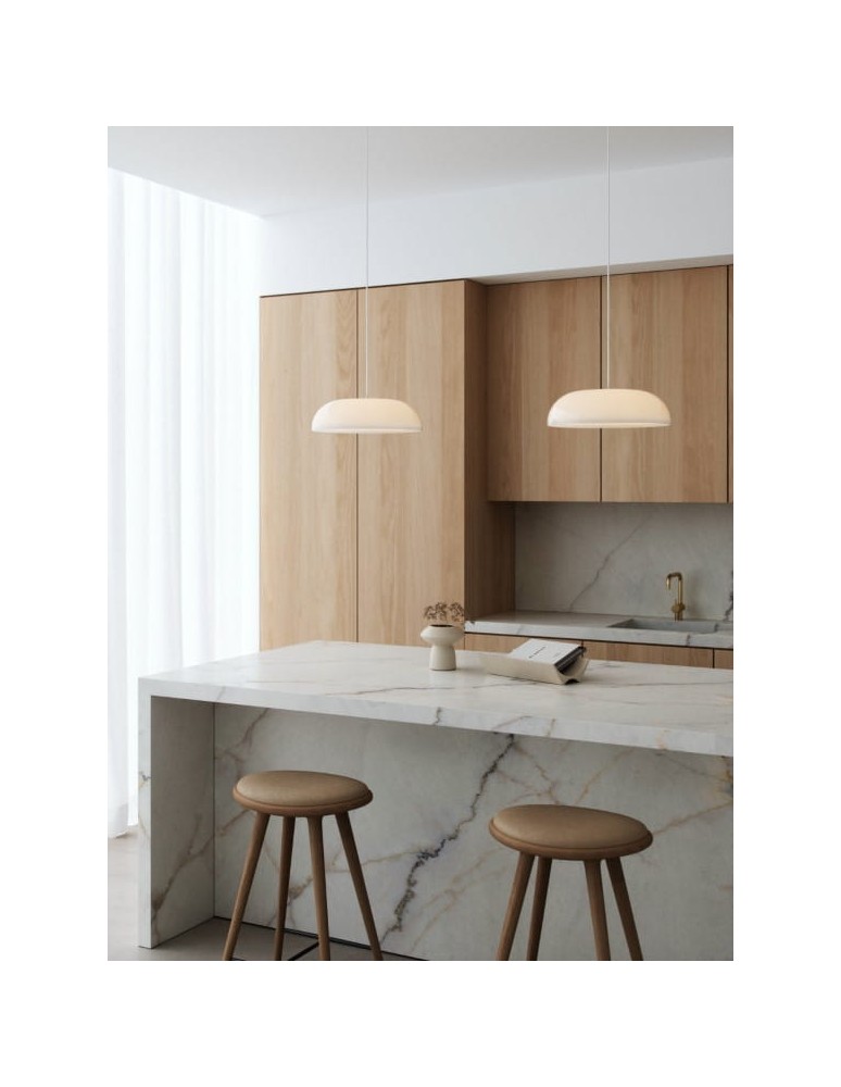 Scandinavian style pendant lamps - DFTP by NORDLUX GLOSSY pendant lamp 1xE14 25W Glass White - product kolory-swiatla.pl 2