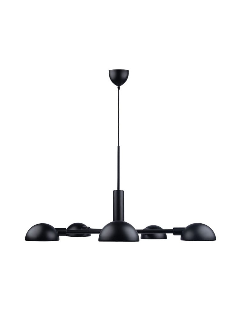 Scandinavian style chandeliers - DFTP by NORDLUX NOMI pendant lamp 5xE14 8W Metal Black - product kolory-swiatla.pl 3