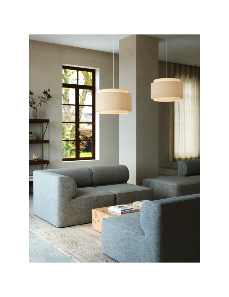 Scandinavian style pendant lamps - DFTP by NORDLUX Pendant lamp TAKAI 1xE27 25W Textile Beige - product kolory-swiatla.pl 3