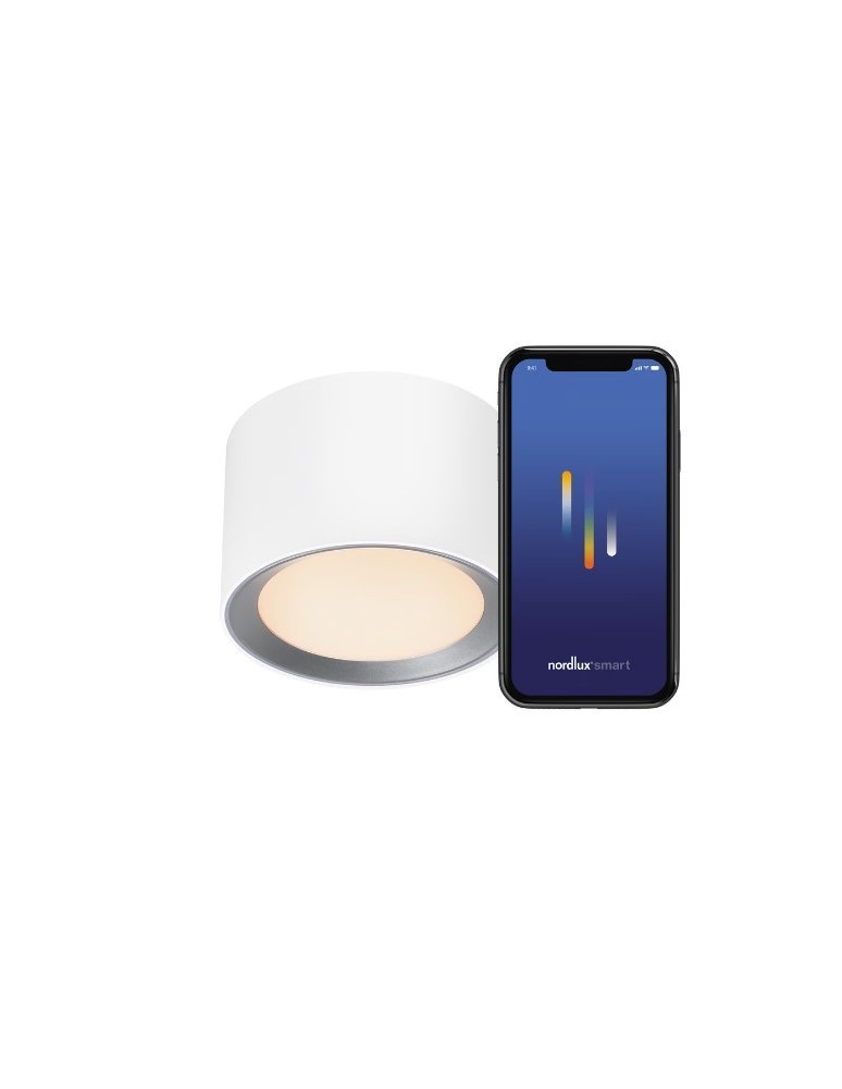 Bathroom ceiling lamps - NORDLUX Landon Smart 1xLED Metal White ceiling lamp 2110840101 - product kolory-swiatla.pl 1
