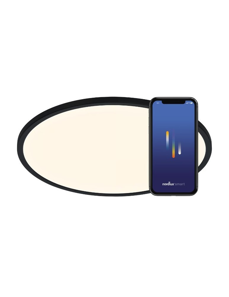 SMART interior lamps - NORDLUX OjaSmart ceiling lamp 1xLED Plastic Black 2015146103 - product kolory-swiatla.pl 1