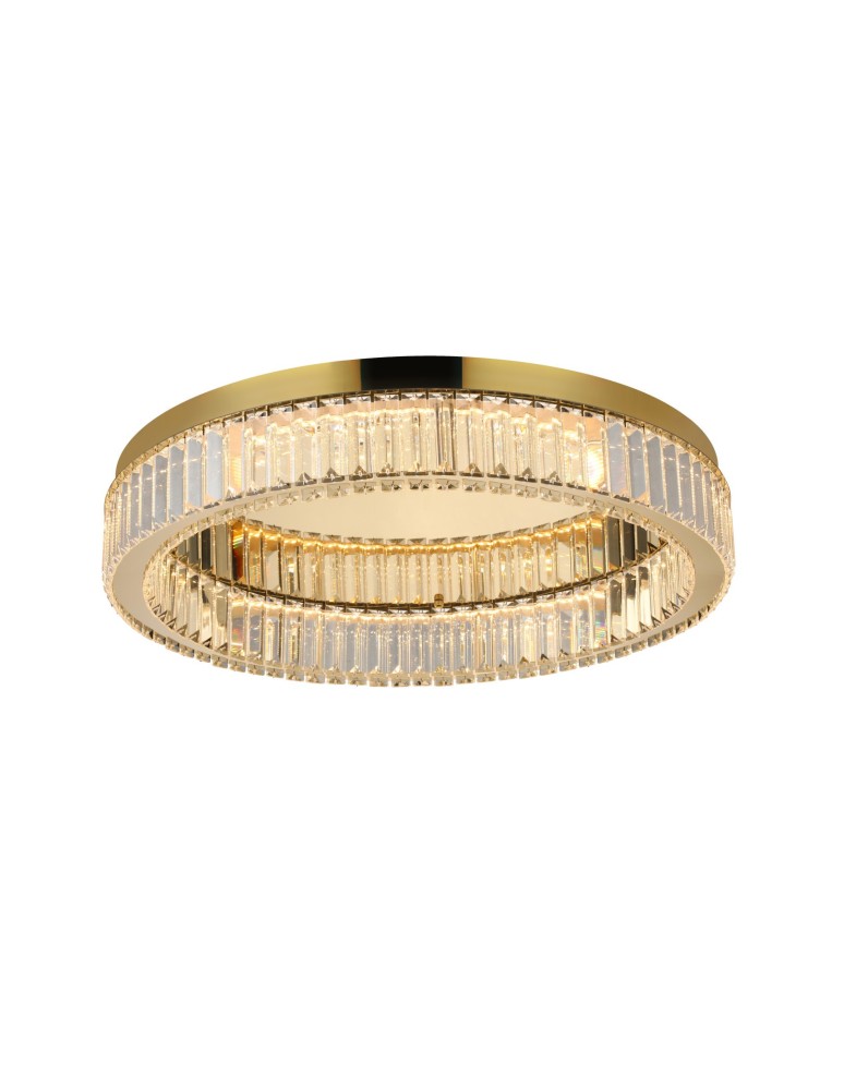 Ceiling lamps with crystals - Azzardo SPARK Ceiling 60 DIMM GO Gold Gloss/Transparent 1xLED Dimmable Option AZ5784 - product kolory-swiatla.pl 1