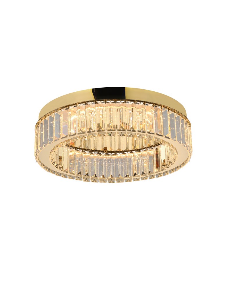 Ceiling lamps with crystals - Azzardo SPARK Ceiling 40 DIMM GO Gold Gloss/Transparent 1xLED Dimmable Option AZ5782 - product kolory-swiatla.pl 1