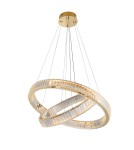 Glamour pendant lamps - Azzardo SPARK Pendant 60+80 DIMM GO Gold Gloss/Transparent 2xLED Dimmable Option AZ5792 - product 1