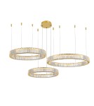 Glamour pendant lamps - Azzardo SPARK Pendant 40+60+80 DIMM GO Gold Gloss/Transparent 3xLED Dimmable Option AZ5794 - product 1