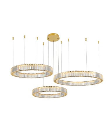 Azzardo SPARK Pendant 40+60+80 DIMM GO Gold Gloss/Transparent 3xLED Dimmable Option AZ5794
