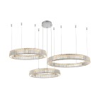 Glamour pendant lamps - Azzardo SPARK Pendant 40+60+80 DIMM CH Chrome/Transparent 3xLED Dimmable Option AZ5795 - product 1