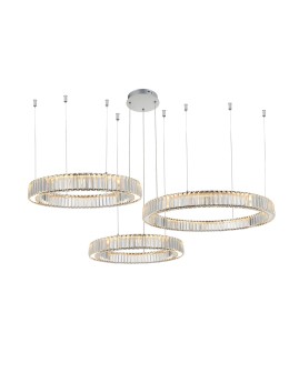 Azzardo SPARK Pendant 40+60+80 DIMM CH Chrome/Transparent 3xLED Dimmable Option AZ5795