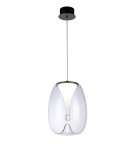 LED pendant lamps - Azzardo PAMELA 27 BK Black Matte/Transparent 1xLED LED pendant AZ5825 - product 1
