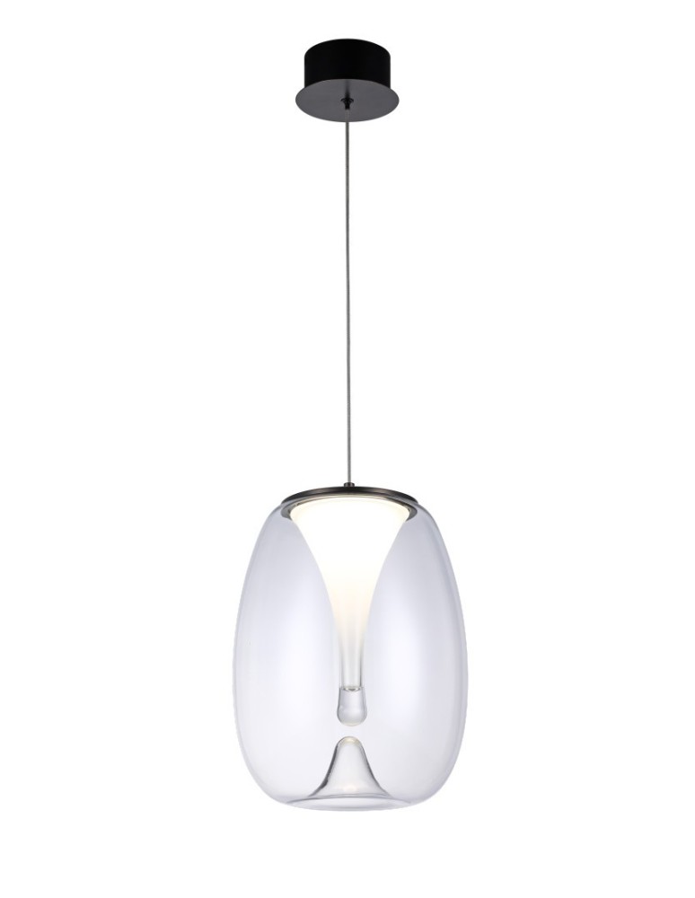 LED pendant lamps - Azzardo PAMELA 27 BK Black Matte/Transparent 1xLED LED pendant AZ5825 - product kolory-swiatla.pl 1