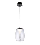 LED pendant lamps - Azzardo PAMELA 20 BK Black Matte/Transparent 1xLED LED pendant AZ5823 - product 1
