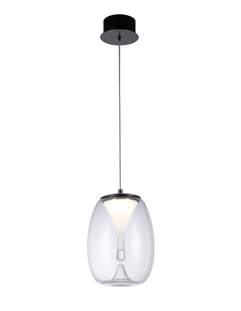 LED pendant lamps - Azzardo PAMELA 20 BK Black Matte/Transparent 1xLED LED pendant AZ5823 - product kolory-swiatla.pl 1