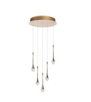 Icicle pendant lamps - Azzardo DALMA 5 ROUND GO Gold Gloss/Transparent 5xLED Pendant AZ6008. - product 1