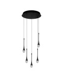 Icicle pendant lamps - Azzardo DALMA 5 ROUND BK Black Matte/Transparent 5xLED Pendant AZ6007 - product 1