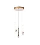 Icicle pendant lamps - Azzardo DALMA 3 ROUND GO Gold Gloss/Transparent 3xLED Pendant AZ6010 - product 1