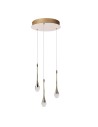 Azzardo DALMA 3 ROUND GO Złoty Połysk/Transparentny 3xLED Wisząca AZ6010