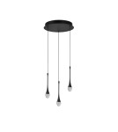Icicle pendant lamps - Azzardo DALMA 3 ROUND BK Black Matte/Transparent 3xLED Pendant AZ6009. - product 1