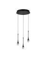 Azzardo DALMA 3 ROUND BK Black Matte/Transparent 3xLED Pendant AZ6009.