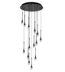 Icicle pendant lamps - Azzardo DALMA 14 ROUND BK Black Matte/Transparent 14xLED Pendant AZ6011 - product 1