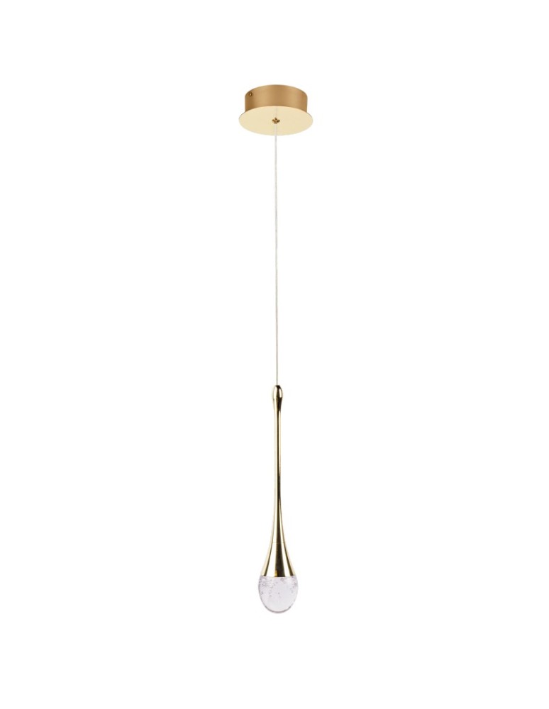 Single pendant lamps - Azzardo DALMA 1 GO Gold Gloss/Transparent 1xLED Pendant AZ6006 - product kolory-swiatla.pl 1