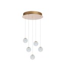 5 point pendant lamps - Azzardo EDEM 5 ROUND GO Gold Gloss/Transparent 5xLED Pendant AZ6018. - product 1