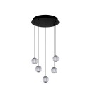 5 point pendant lamps - Azzardo EDEM 5 ROUND BK Black/Transparent 5xLED Pendant AZ6017 - product 1