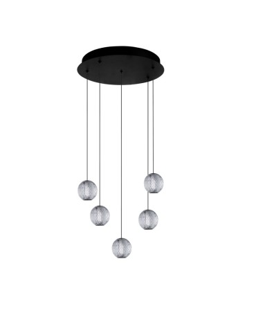Azzardo EDEM 5 ROUND BK Black/Transparent 5xLED Pendant AZ6017