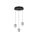 Triple pendant lamps - Azzardo EDEM 3 ROUND BK Black/Transparent 3xLED Pendant AZ6019 - product 1