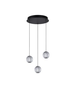 Azzardo EDEM 3 ROUND BK Black/Transparent 3xLED Pendant AZ6019