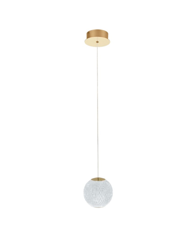 Single pendant lamps - Azzardo EDEM 1 GO Gold Gloss/Transparent 1xLED Pendant AZ6016 - product kolory-swiatla.pl 1